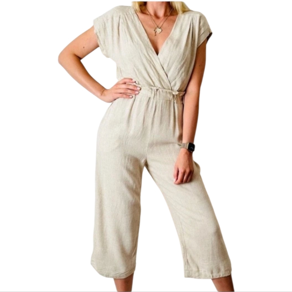 Monteau Cream Jumpsuit
